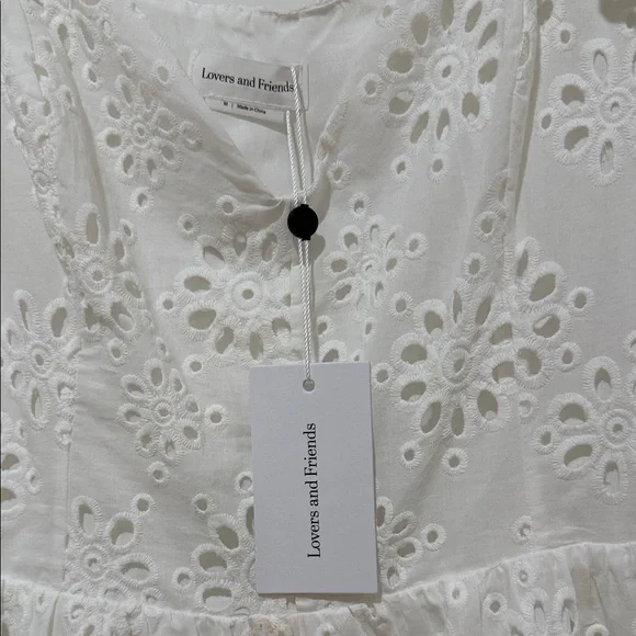 Lovers + Friends White Eyelet Ruffle Mini Dress - Picture 2 of 5